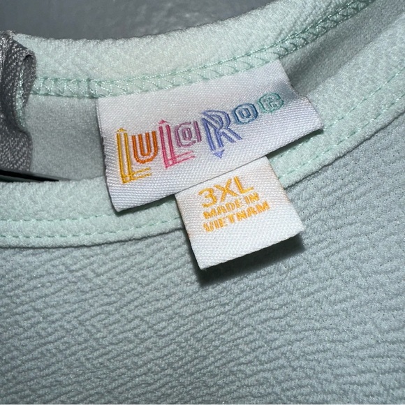 lularoe amelia dress NWT Plus Size 3xl Mint And White - Picture 3 of 6